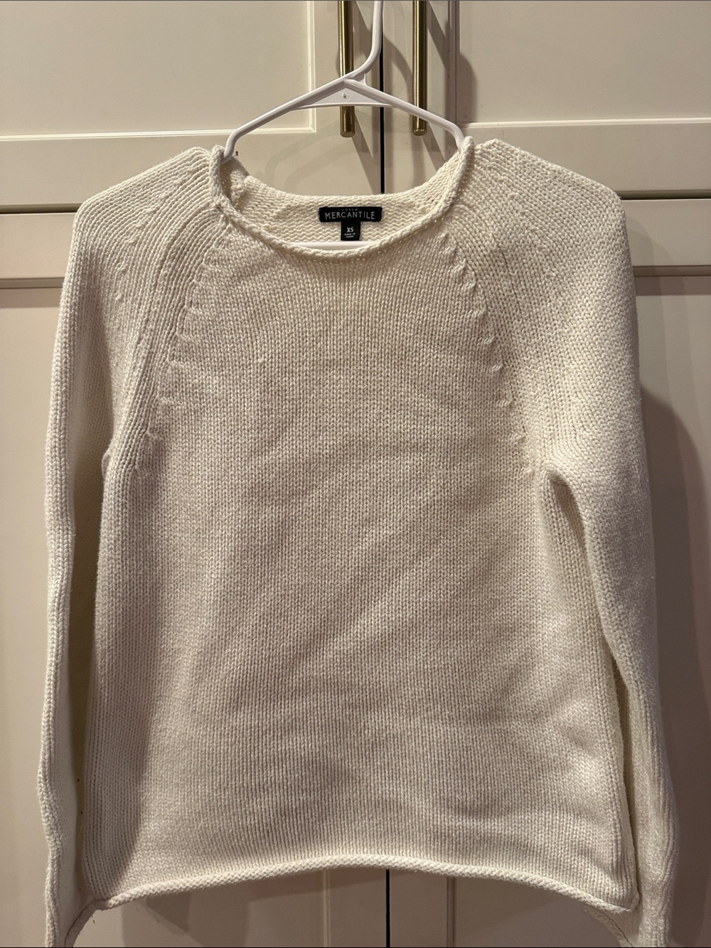 J. Crew Mercantile white Rollneck Sweater XS 100% cotton